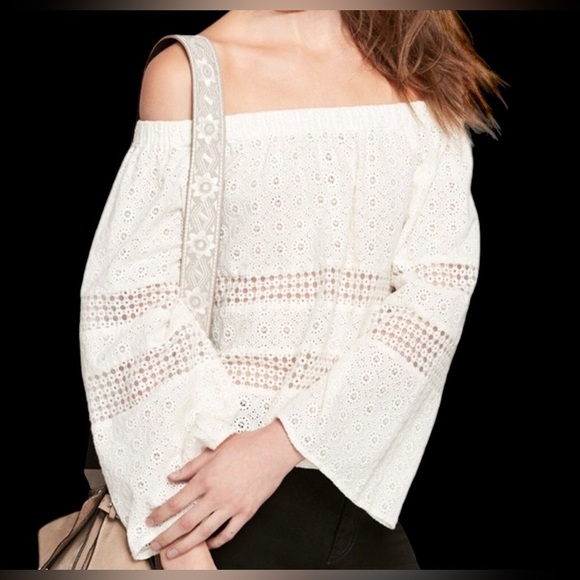 Rebecca Minkoff Coronado Off-the-Shoulder Eyelet Top - Picture 1 of 9